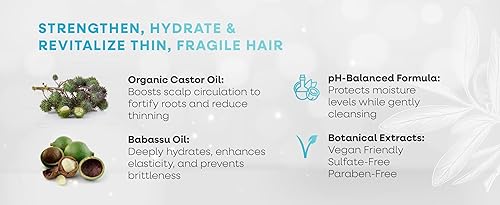 Miniatura 6 de Bio Botanic Oil Acondicionador mágico para cabello fino, escaso y quebradizo, hidratación profunda y fortalecedora, aceites orgánicos de ricino y