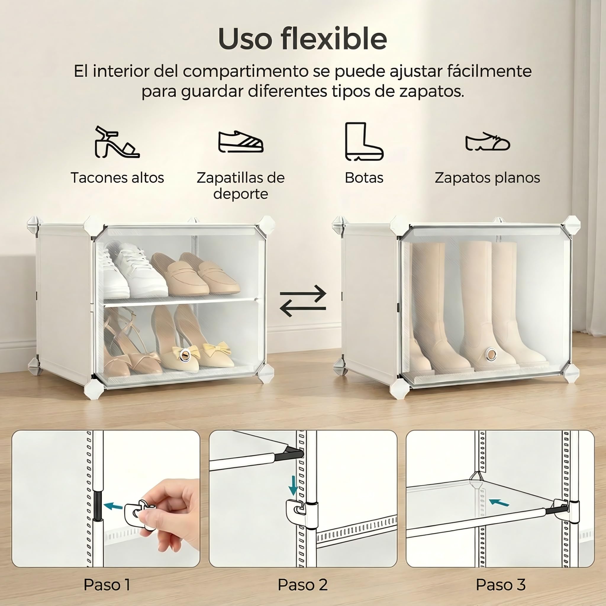Zapatero con 42 Compartimentos, Zapatero Alto y Estrecho, Zapatero Blanco, Armario Alto Cerrado para Armario, Pasillo, Dormitorio, Entrada, DIY Personalizable