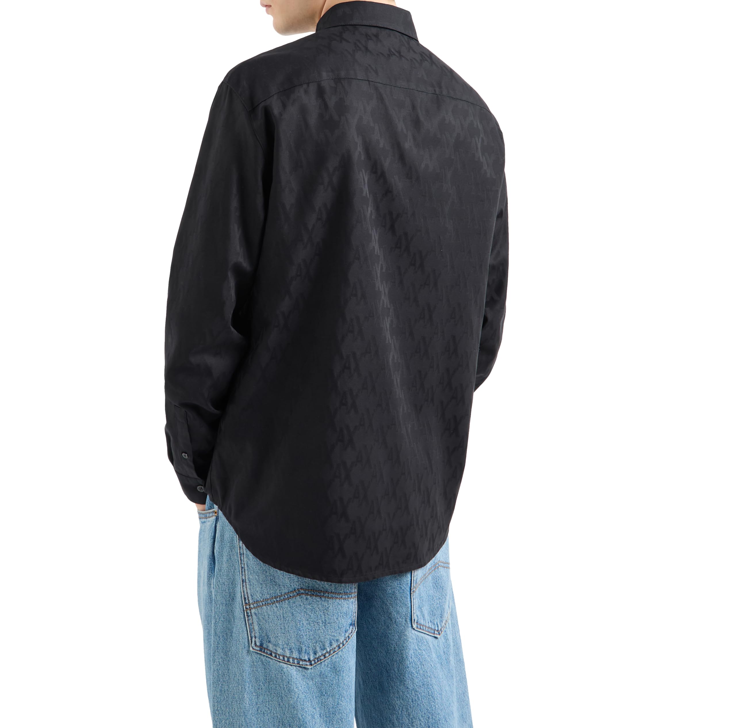 Armani Exchange The Grid, All Over Tonal Logo Camiseta Hombre (Pack de 1)
