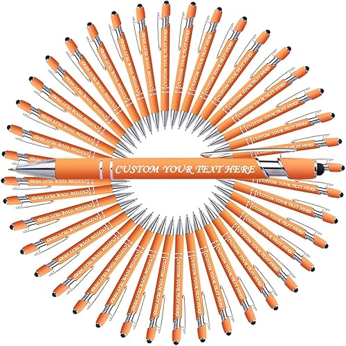 Vista 110 de 10 Pcs Personalized Pens Bulk Custom Ballpoint Pen, Engraved Pen with Name Logo Text Stylus Pens for Touch Screens Bulk-for Businesses, Office