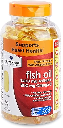 Member's Mark - Omega 3, aceite de pescado 1400 mg (900 mg EPA/DHA), recubrimiento entérico, 150 cápsulas blandas