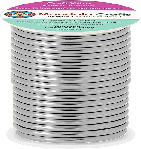 Vista 75 de Mandala Crafts - Alambre de aluminio anodizado de calibre 14 para hacer joyas - 18.29 m de alambre flexible de color oro claro - Flexible