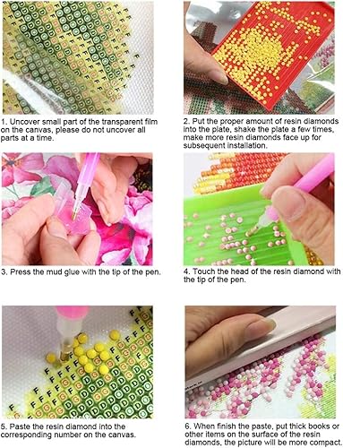 Miniatura 9 de Juego de dibujo de diamantes hecho a mano 5D con pintura de piedras preciosas con herramientas, kit de taladro completo de mariposa, hada, tigre,