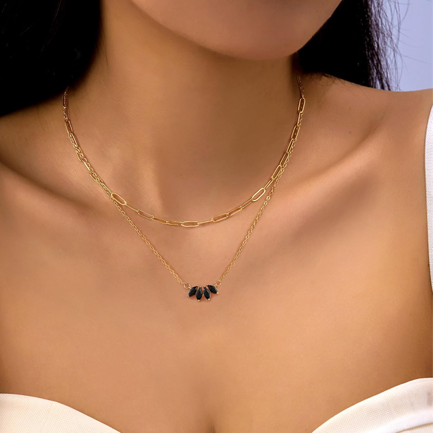 Dainty Gold Plated Necklace for Women, Simple Cute 18K Gold plated Leaf Flower Cubic Zirconia Necklaces for Women Trendy Jewelry Gifts - Image 7