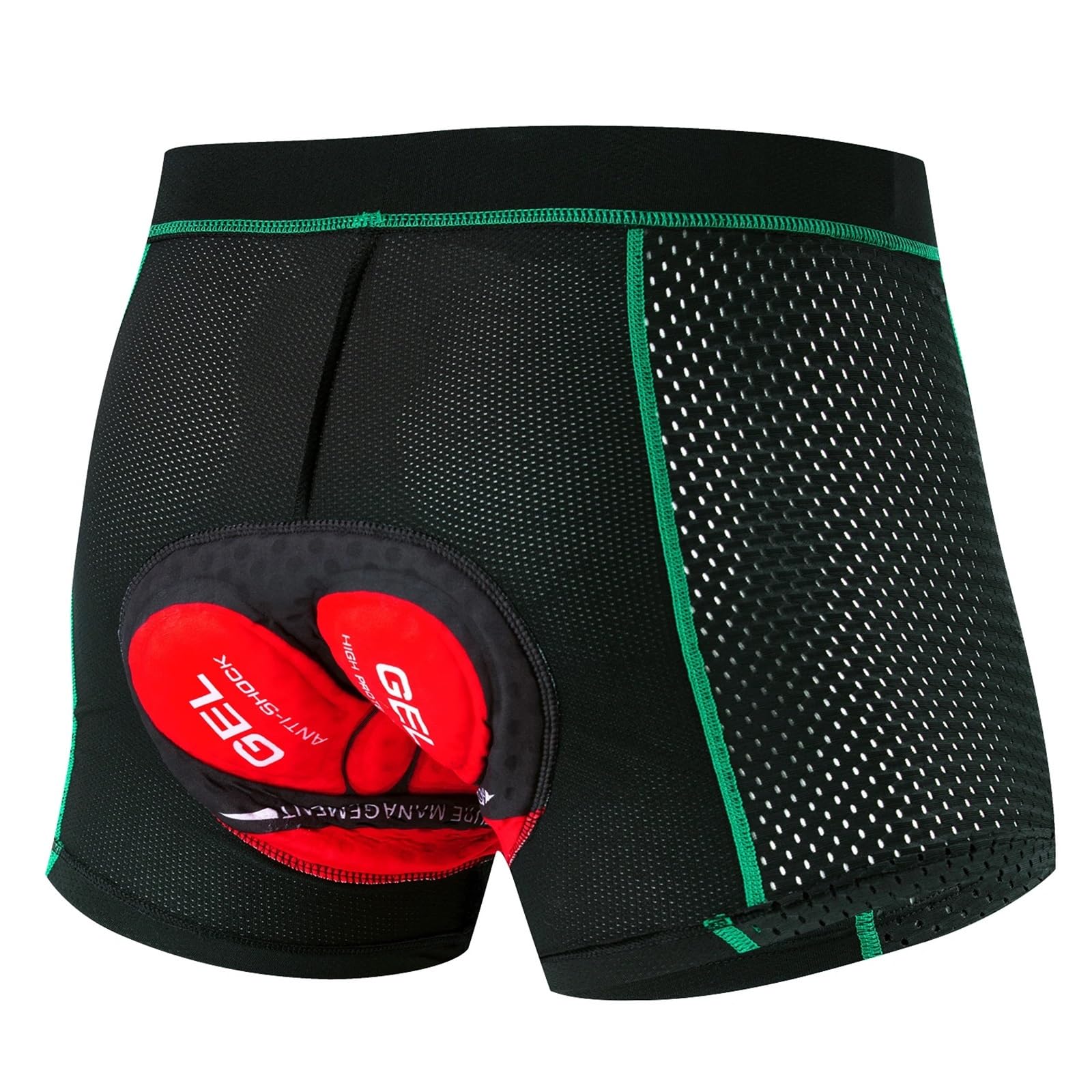 Cuissard de Cyclisme for Homme, sous-vêtement Respirant en Maille avec Coussinet en Gel, résistant aux Chocs pour Cyclisme(Green,3XL)