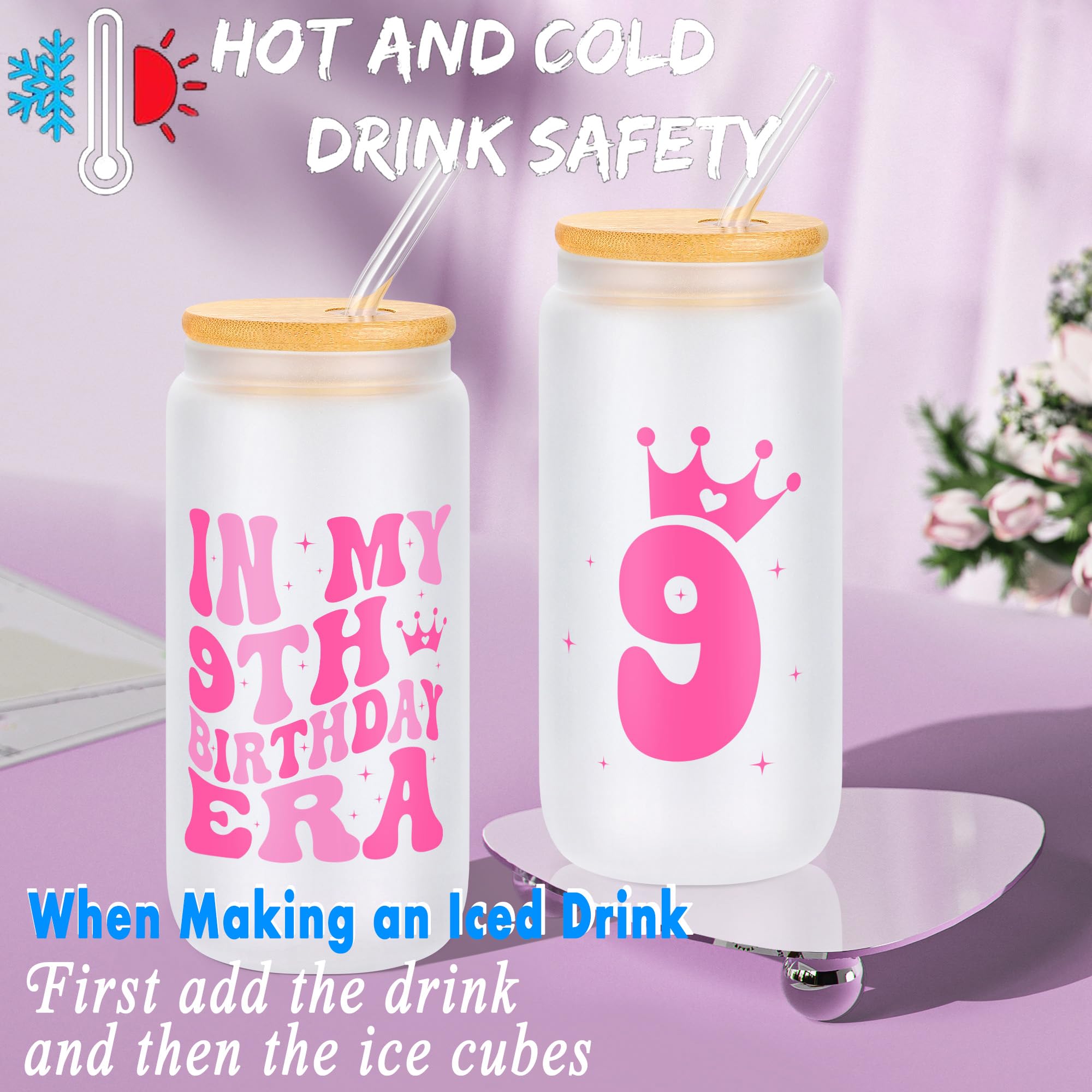 9 Year Old Beautiful Teen Girl Birthday Gifts Ideas, Gift Gifts for 9 Year Old Sweet Teen Girls, Top 9th Birthday Decorations Basket Set of 4