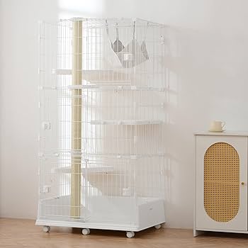 キャットケージ屋根付き　キャットタワー　ペット　猫用品 Amazon.co.jp: MOTASAN キャットケージ 3段 爪とぎポール 猫 猫