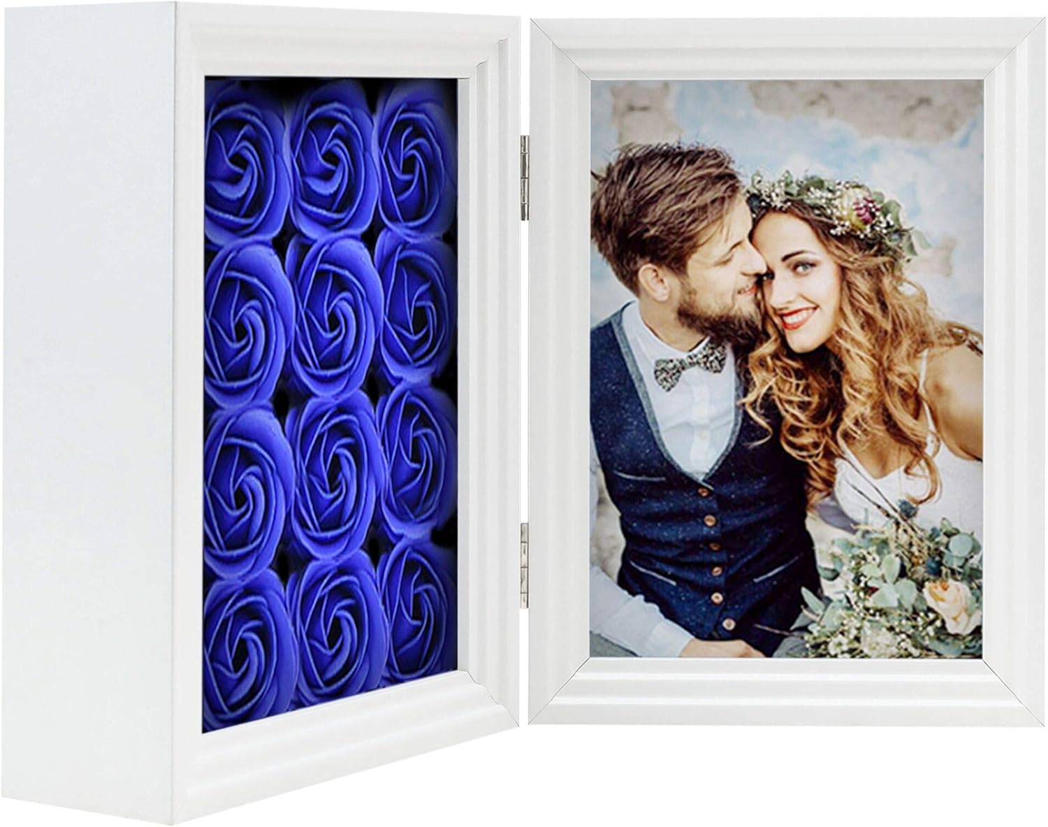 Hinged Shadow Box Frame with Glass Front Display 4x6