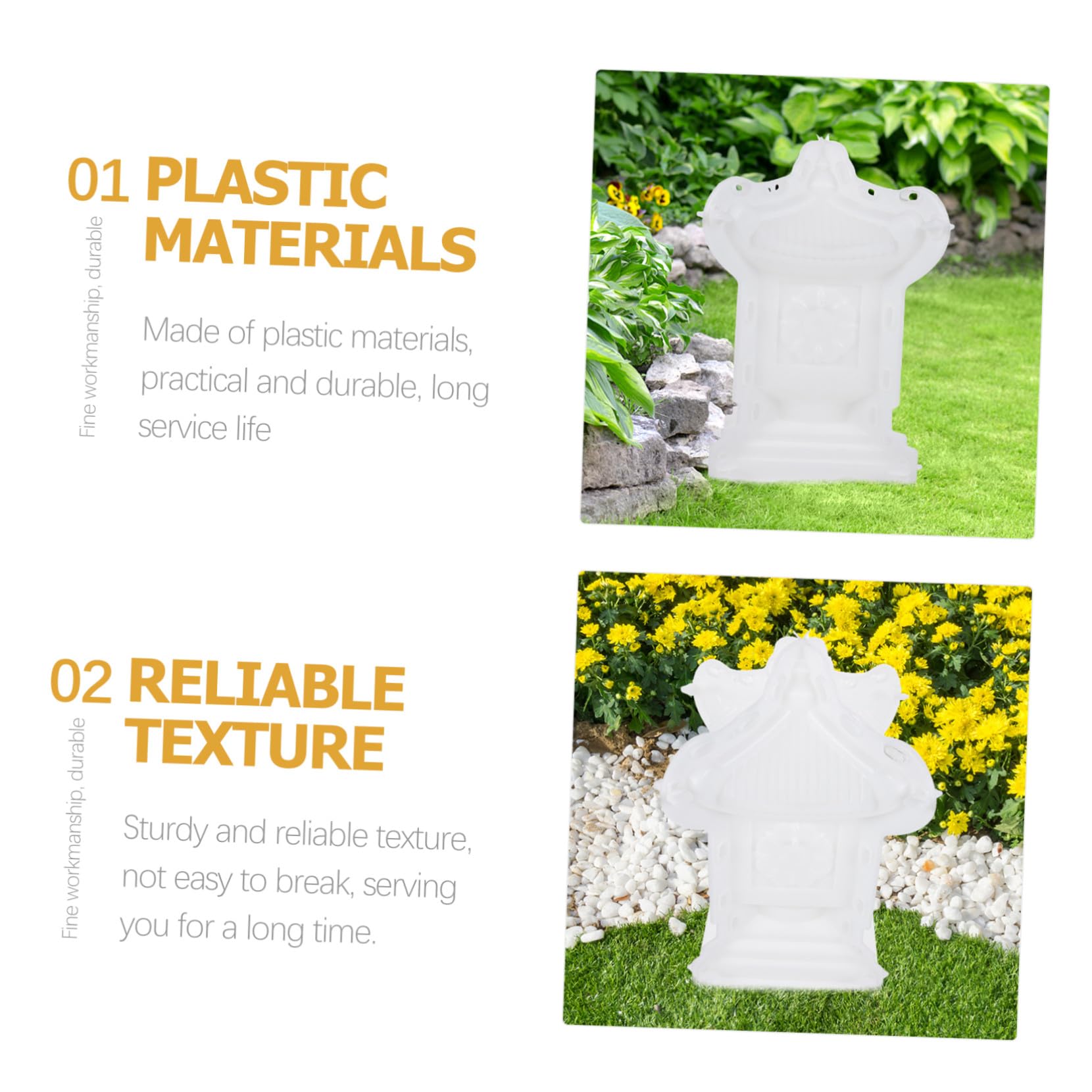 SHINEOFI Molde de Hormigón para Pabellón de Cemento y Molduras Decorativas para Pared, Plástico Blanco, Práctico y Conveniente para Decoración de Jardín Exterior