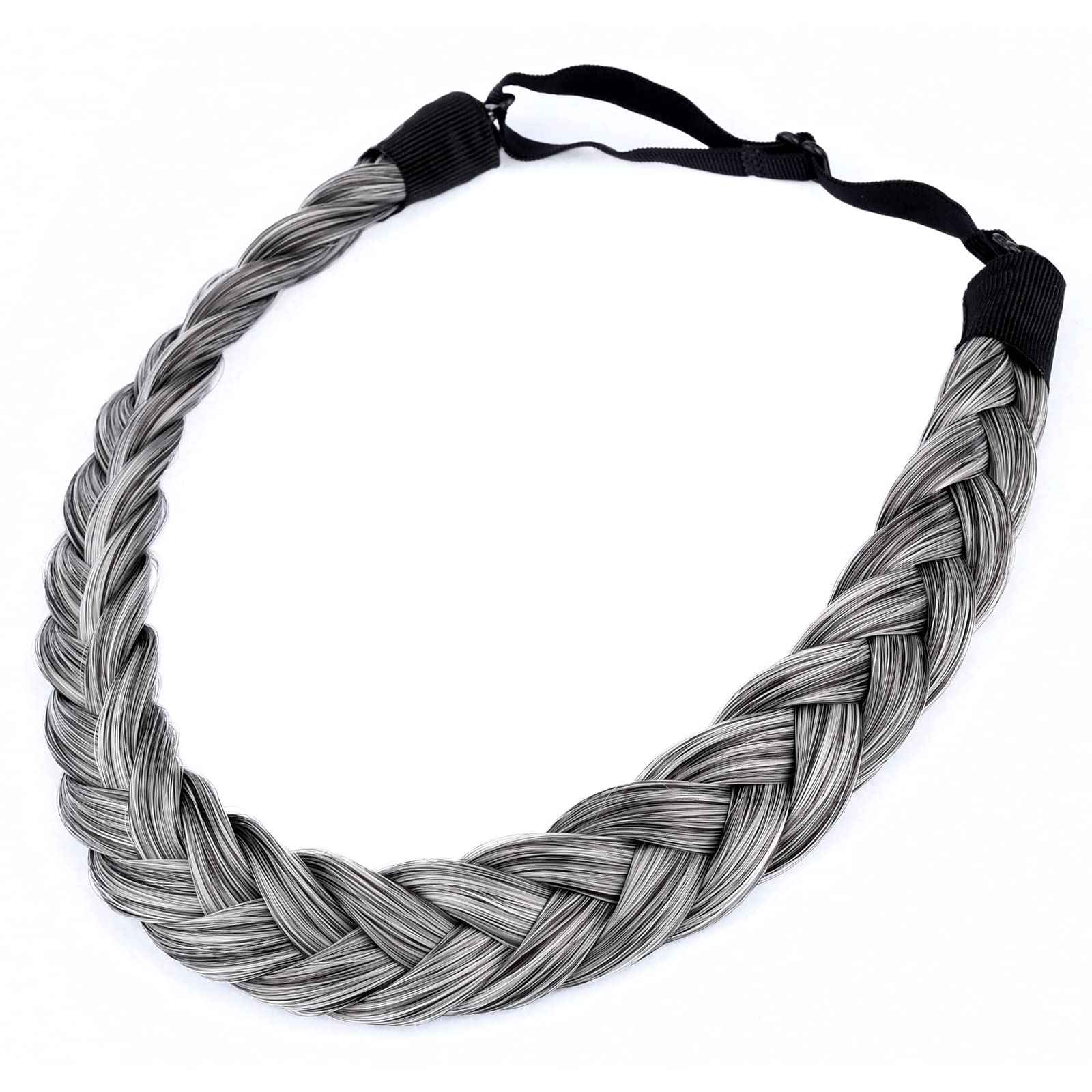 Gledola 2 Strands Fishtail Plaited Braids Headband Braided Synthetic Hair Elastic Stretch, Hair Accessory for Bride Women - Image 3