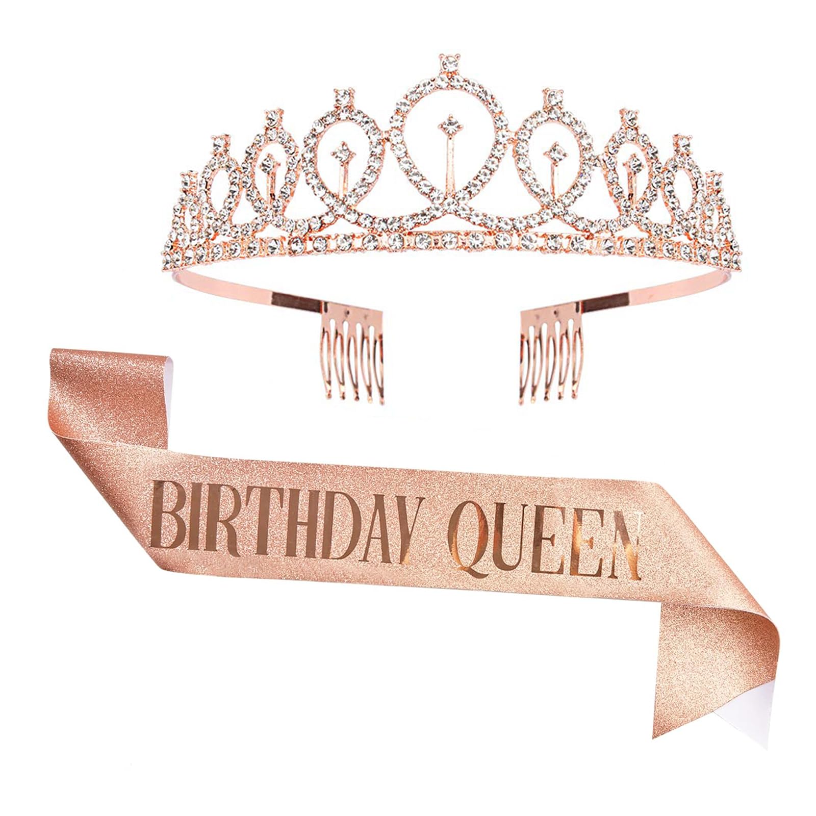 9. Geburtstag Set Mit Schärpe Und Tiara, Rosa Mit Strass, Für Mädchen – Geburtstags-Deko Und Accessoires