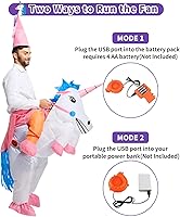 Vista 3 de TOLOCO Disfraz inflable para adultos, disfraz de unicornio, disfraz de Halloween para adultos, disfraz de Halloween para hombres, Adulto, Adulto