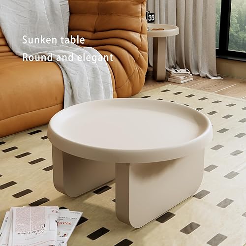 Miniatura 8 de Mesa de centro redonda blanca, mesas de centro modernas,Mesa central redonda de metal,Mesa de centro circular única para sala de estar