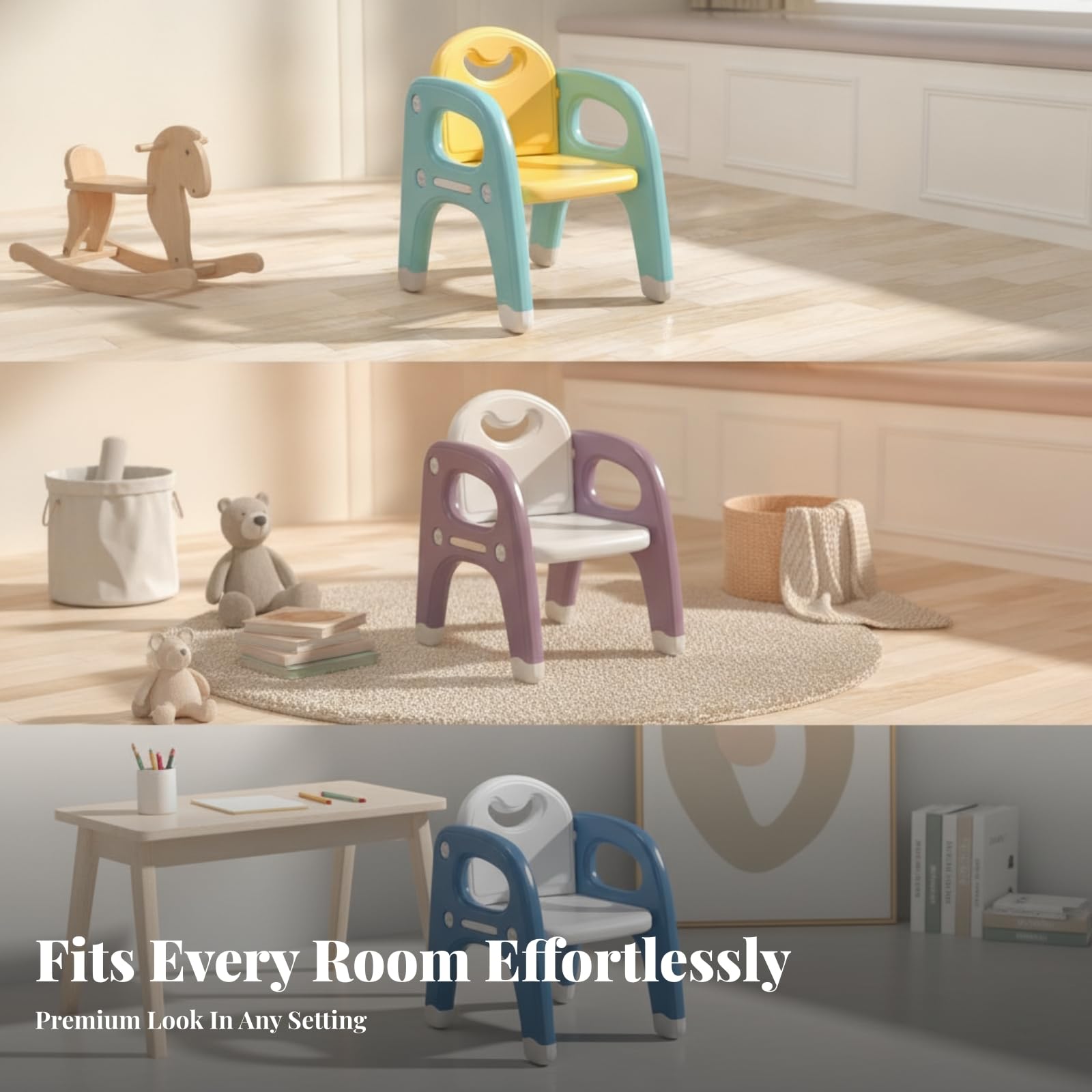 Silla Plástico Cómodo Silla Infantil, Gris