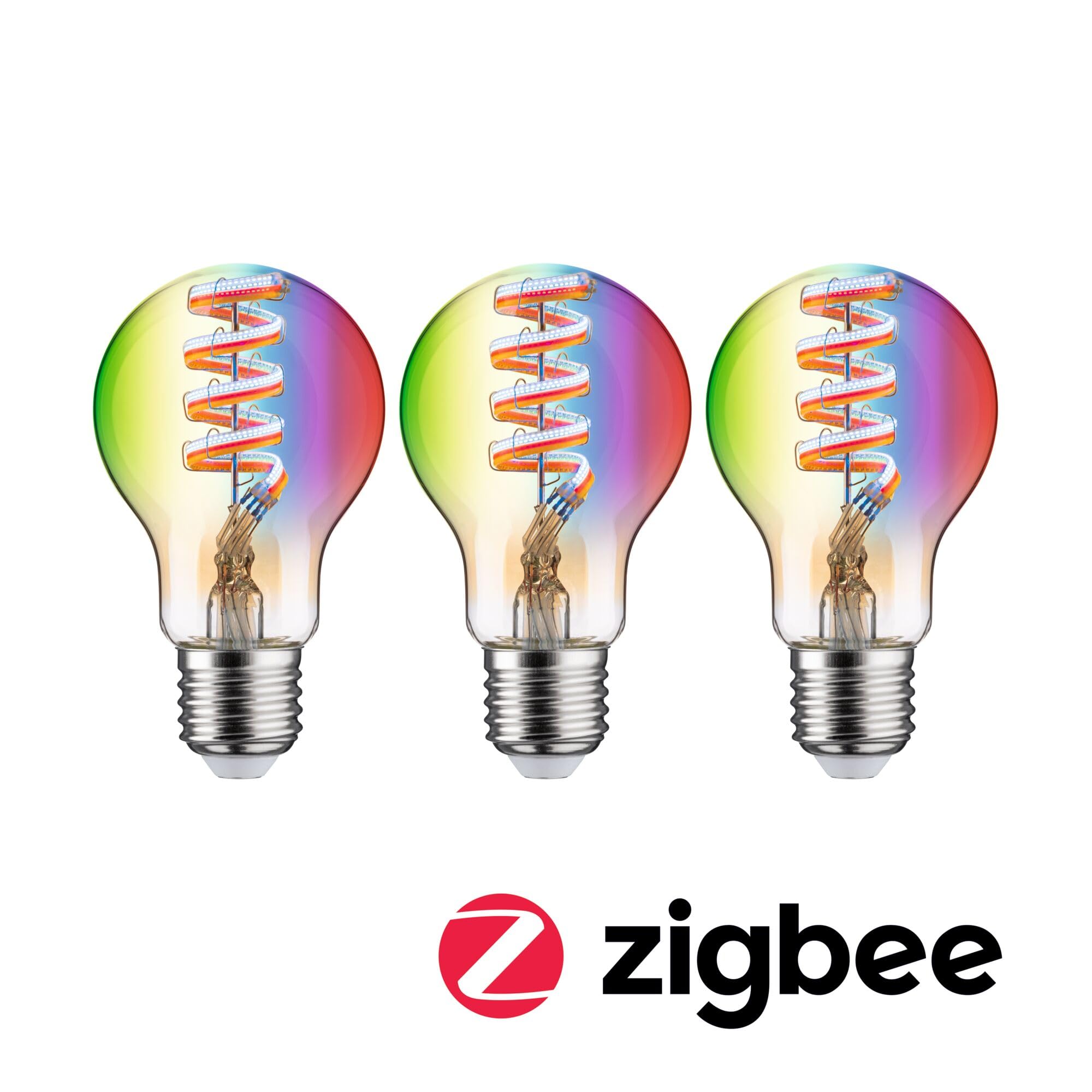 Paulmann 29163 Bombilla LED filamentos 230V Smart Home Zigbee, E27, 3x470lm, 3x6,3W, RGBW+, regulable, oro, fuente de luz