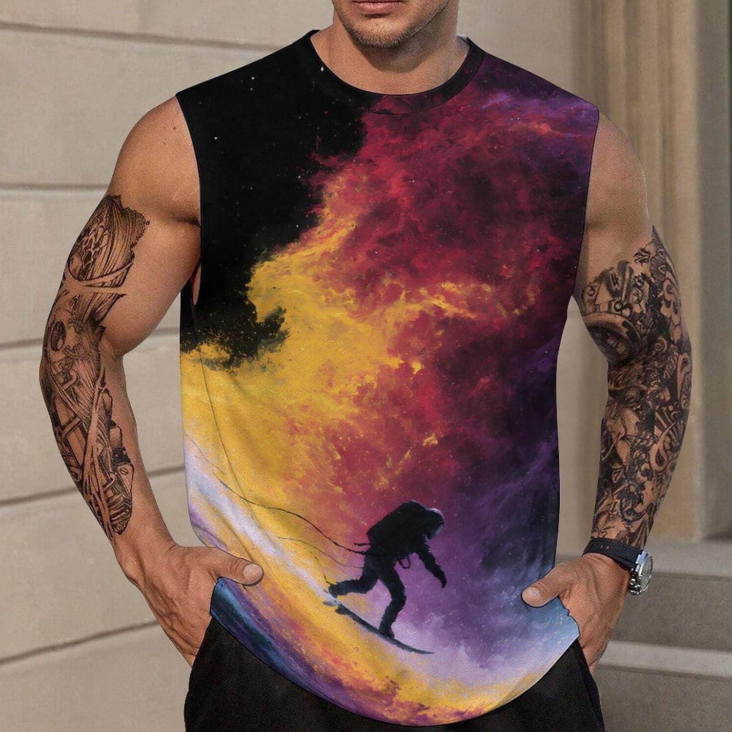 Astronaut Spaces Ski Men's Sleeveless Shirt Small