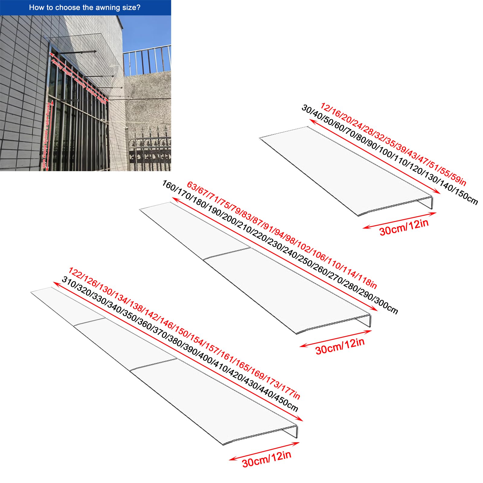 Polycarte Osłona drzwi chroniąca przed promieniowaniem UV i deszczem - zasilany energią słoneczną osłona wejściowa do użytku na zewnątrz, na taras, trwała ochrona przed warunkami atmosferycznymi (30 x