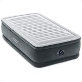 Intex Twin Size Air Mattress, 18in Height, Built-in Pump, Dura-Beam Deluxe...