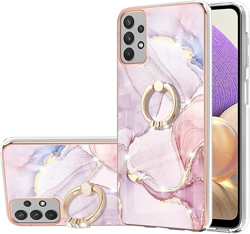 CCSmall Funda con diseño de mármol para Samsung Galaxy A13 4G (no 5G), 360 integrado giratorio con soporte de anillo y soporte, delgada, a prueba de