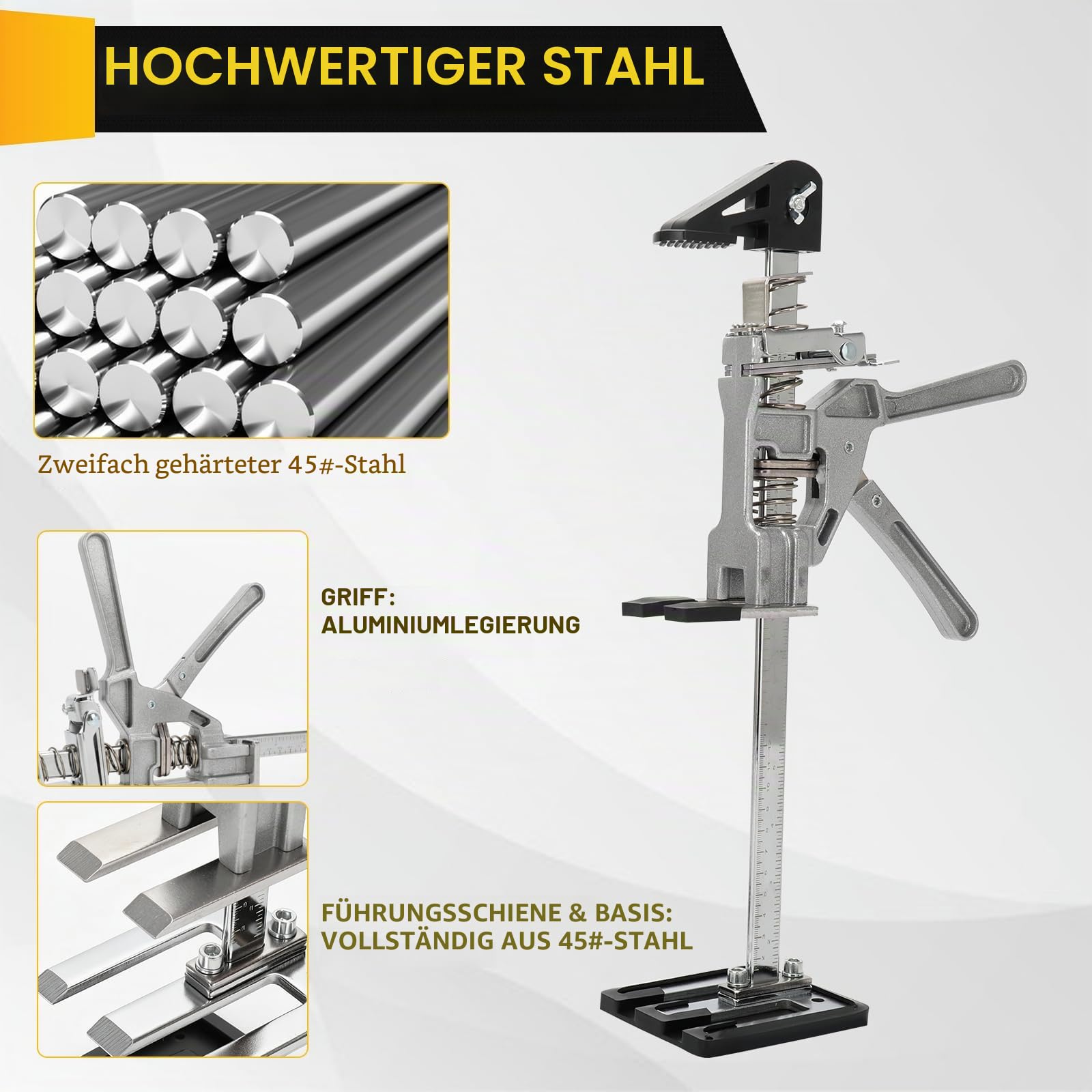 2 Stück Arbeitsspararm Arm, 23cm Arm Handwerkzeugheber, Langsam und Schnell Hebefunktion, Schrank Arbeitssparheber, Ganzmetall Hebewerkzeug, 200kg Kapazität für Möbel,Türen, Bretter