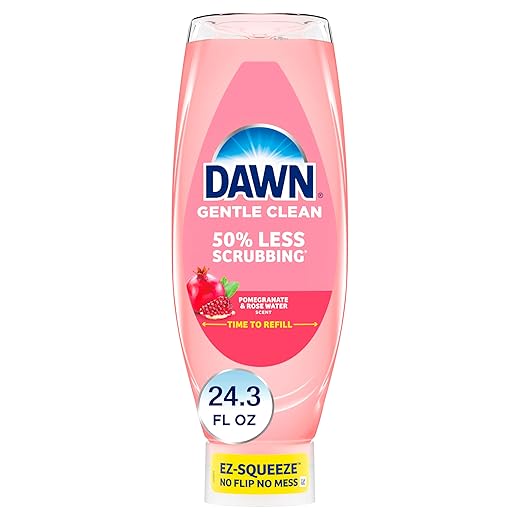 Dawn Gentle Clean EZ-Squeeze Dishwashing Liquid Dish Soap, Pomegranate and Rose Water Scent 24.3 fl oz