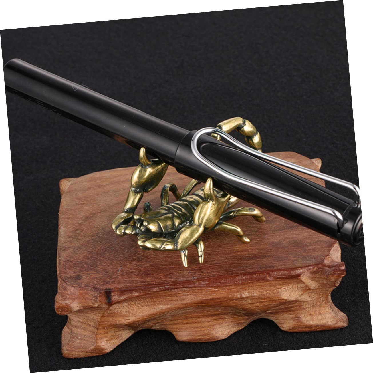 Ciieeo Stiftablage Walnuss 4 Stück Stift Ruhen Desktop- -Dekoration Armaturenbrett Dekorationen Feng-Shui-Statue Mini- Bürogeschenk Bürodeko Stifthalter Aus Messing Handwerk Aus Messing Golden