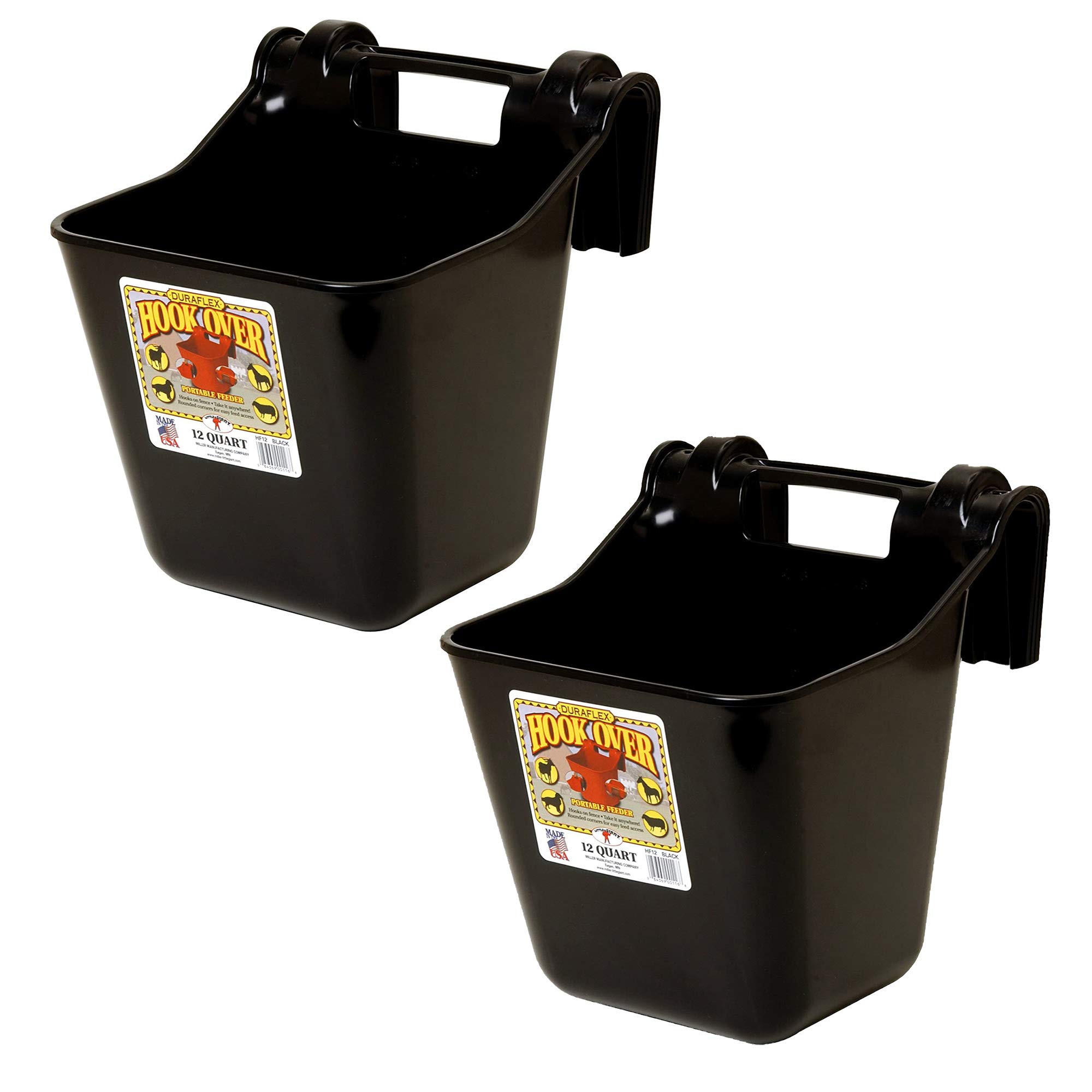 Little Giant HF12BLACK - Alimentador de plástico resistente de 12 cuartos de galón, color negro (paquete de 2)