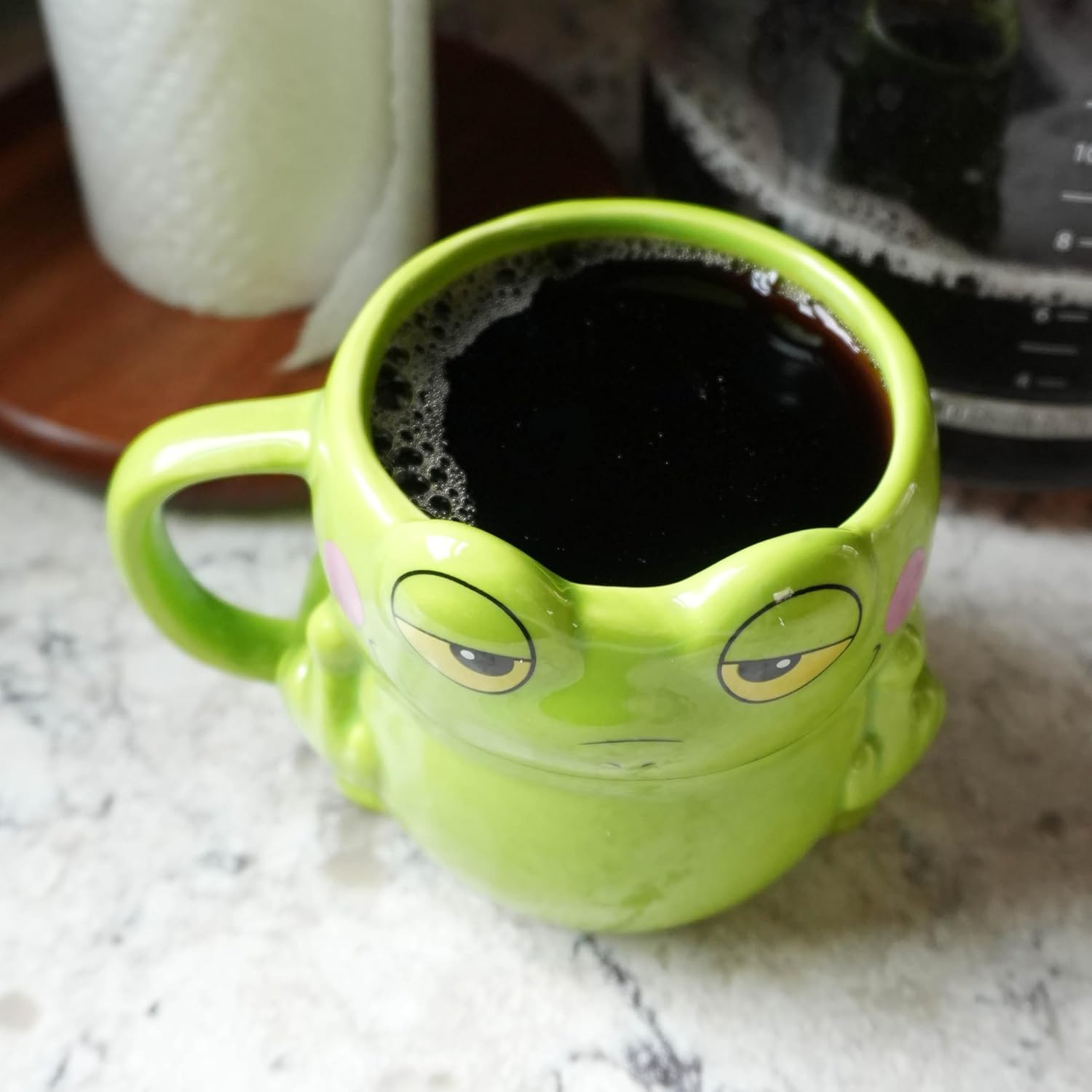 Funny Coffee Mug – Novelty 3D Character Mug with Attitude Phrase, Unique Ceramic Cup for Coffee, Tea & Gag Gifts - Frog - Flipping Bird image 5