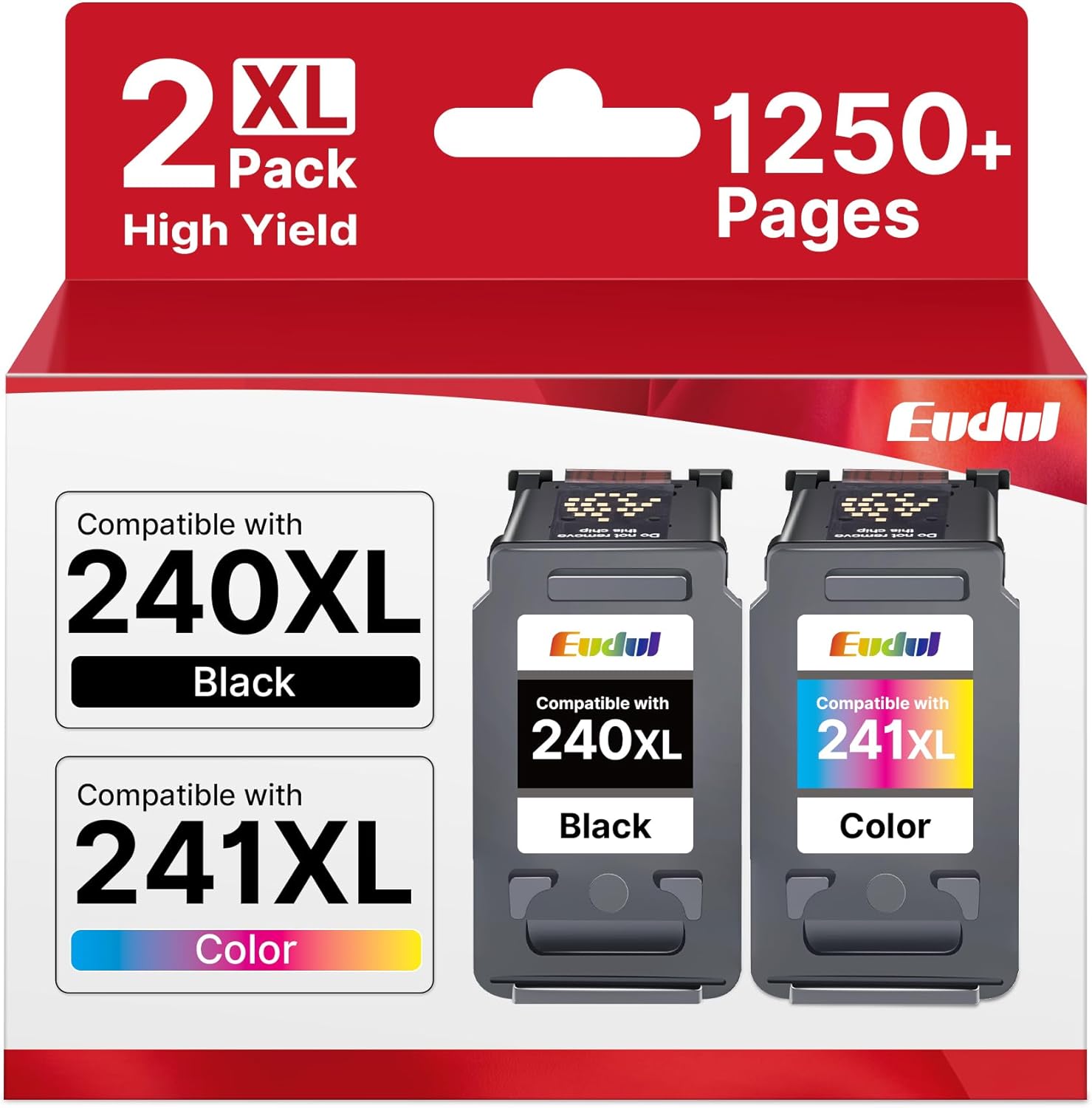 PG-240 CL-241 XL Ink Cartridges Replacement for Canon 240xl 241xl Combo Pack Canon 240XL for Canon Ink 240 241 Combo Pack Works with PIXMA MG3620 TS5120 MG3520 MX472 MG2120 MX452 Printer (2 Pack)