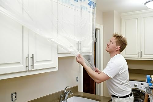 Miniatura 7 de 3M Hand Masker - Película de enmascaramiento avanzada, 8 rollos, 48 pulgadas x 180 pies, adherencia estática mantiene la película en su lugar, evita