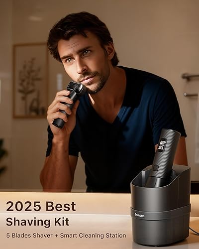 Miniatura 2 de Afeitadora eléctrica profesional de 5 cuchillas con centro de limpieza inteligente 8 en 1, recortadora de barba, afeitadoras eléctricas serie 9 para