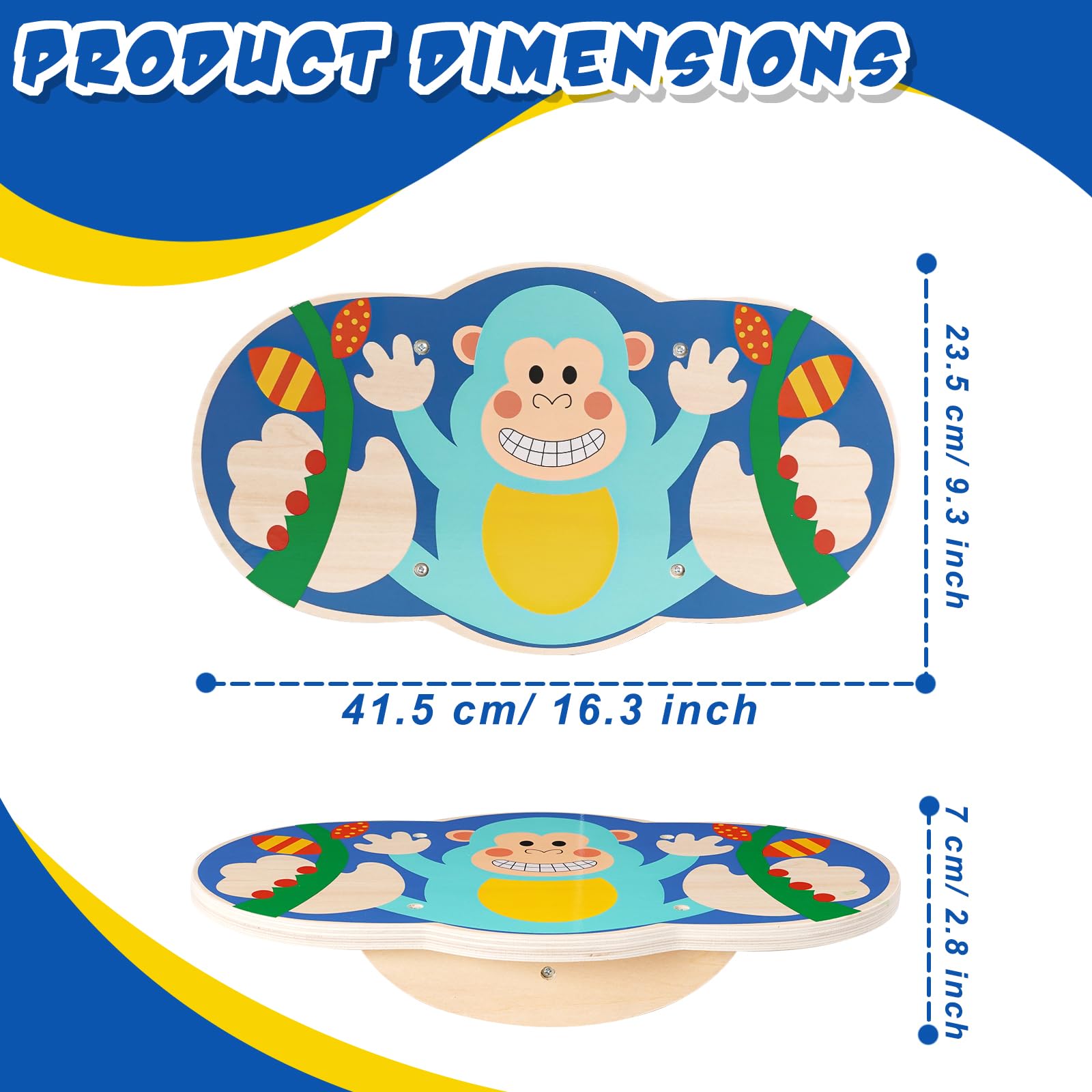 Tabla de equilibrio infantil, tabla de equilibrio de madera, tabla oscilante, equilibrio interior para niños, promueve el equilibrio y la concentración