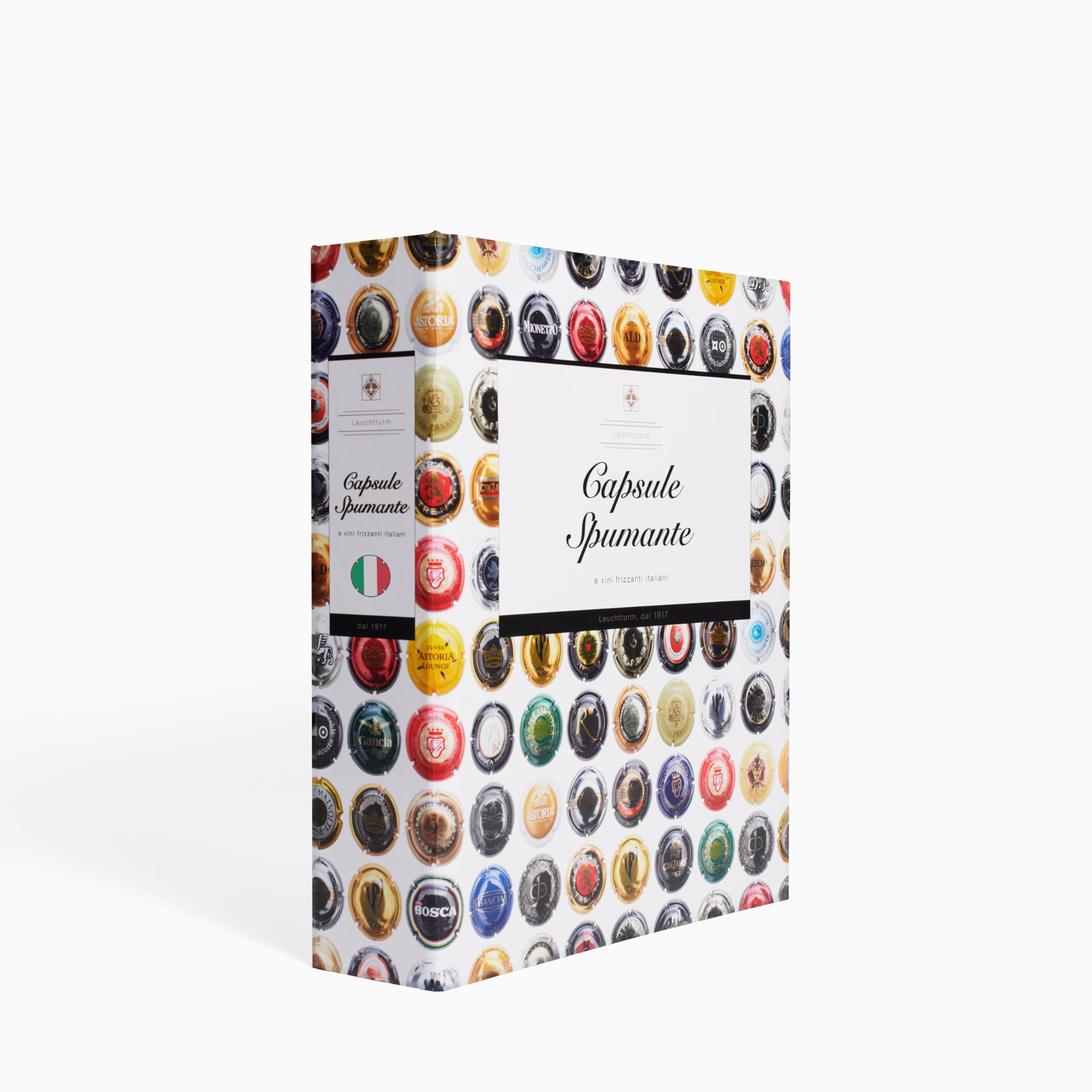 Leuchtturm 368620 Grande Raccoglitore ad Anelli per Tappi di Spumante - Album con 5 Buste Compart per 210 Tappi di Spumante, espandibile