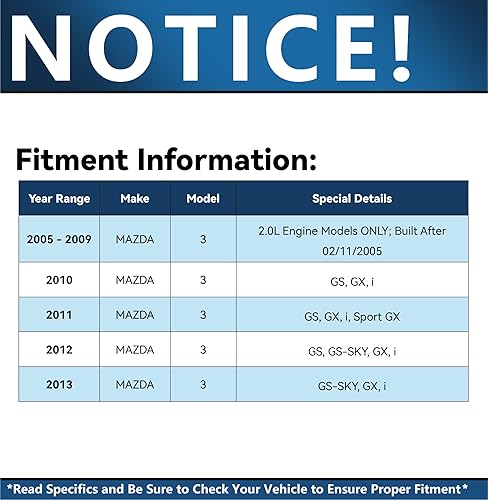 Miniatura 2 de Detroit Axle - Kit de freno para Mazda 3 06-13 2009 2010 2012-2013 Mazda 3 Sport, rotores de freno de disco pastillas de freno de cerámica 2006 2007