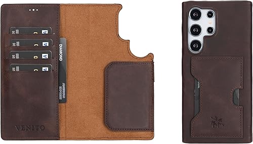 Miniatura 24 de Venito Funda tipo cartera para iPhone 15 con tarjetero y bloqueo RFID, funda de cuero para teléfono, funda desmontable de 6.1 pulgadas, Florencia