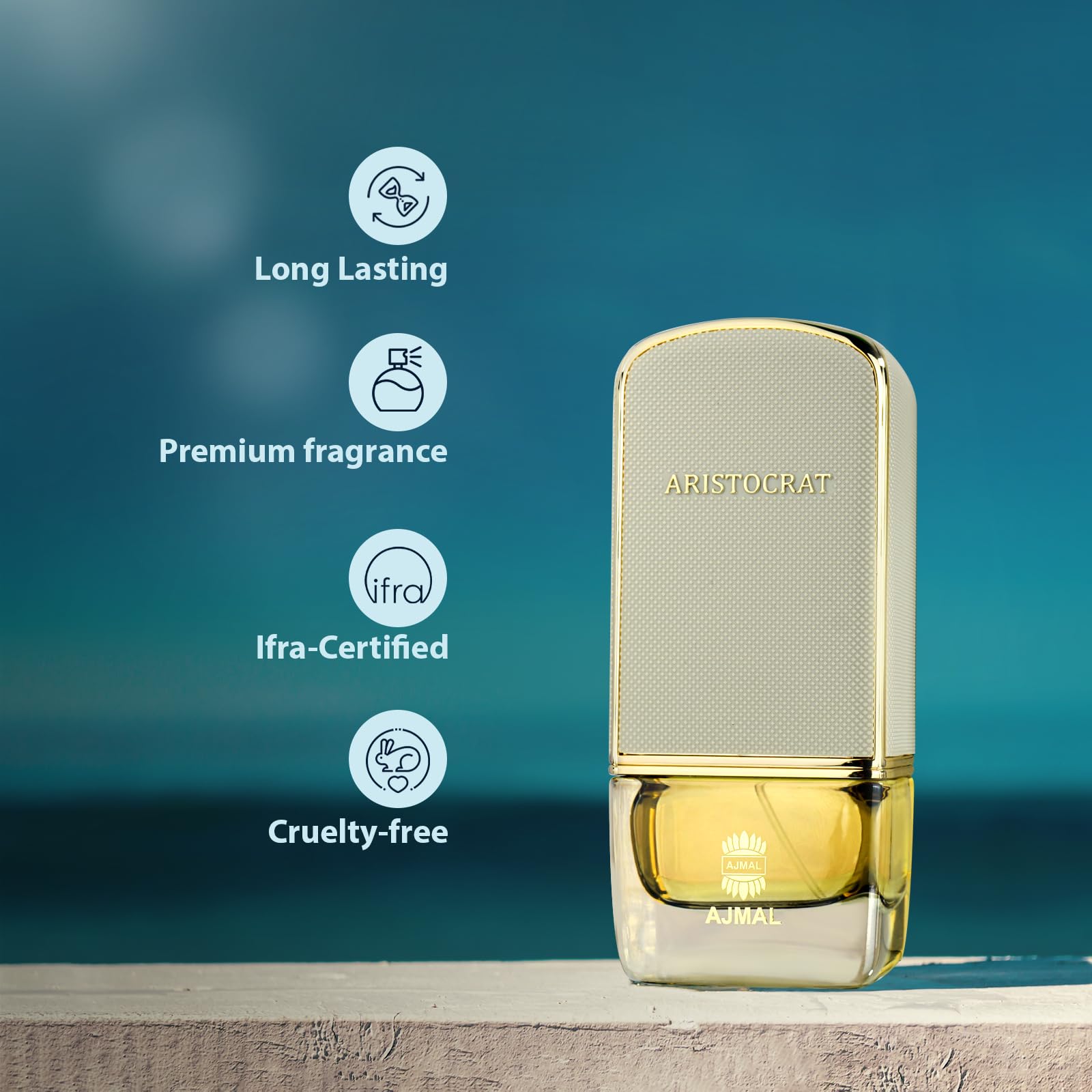 Ajmal Aristocrat Coastal For Him Eau de Parfum 75 ml | Elegantes, blumig-fruchtiges Parfum für Herren | Langanhaltendes Eau de Parfum | Hergestellt in Dubai | Signature Aristocrat Kollektion