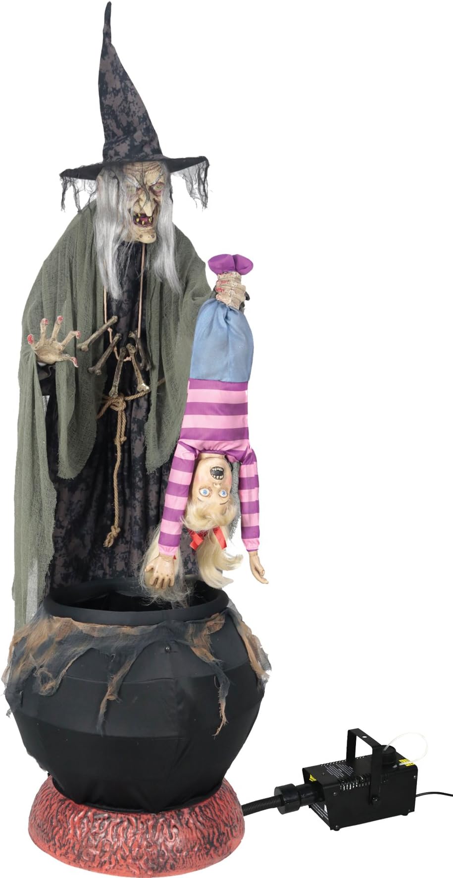 Seasonal Visions Animated Stew Brew Witch Prop with Fog Machine