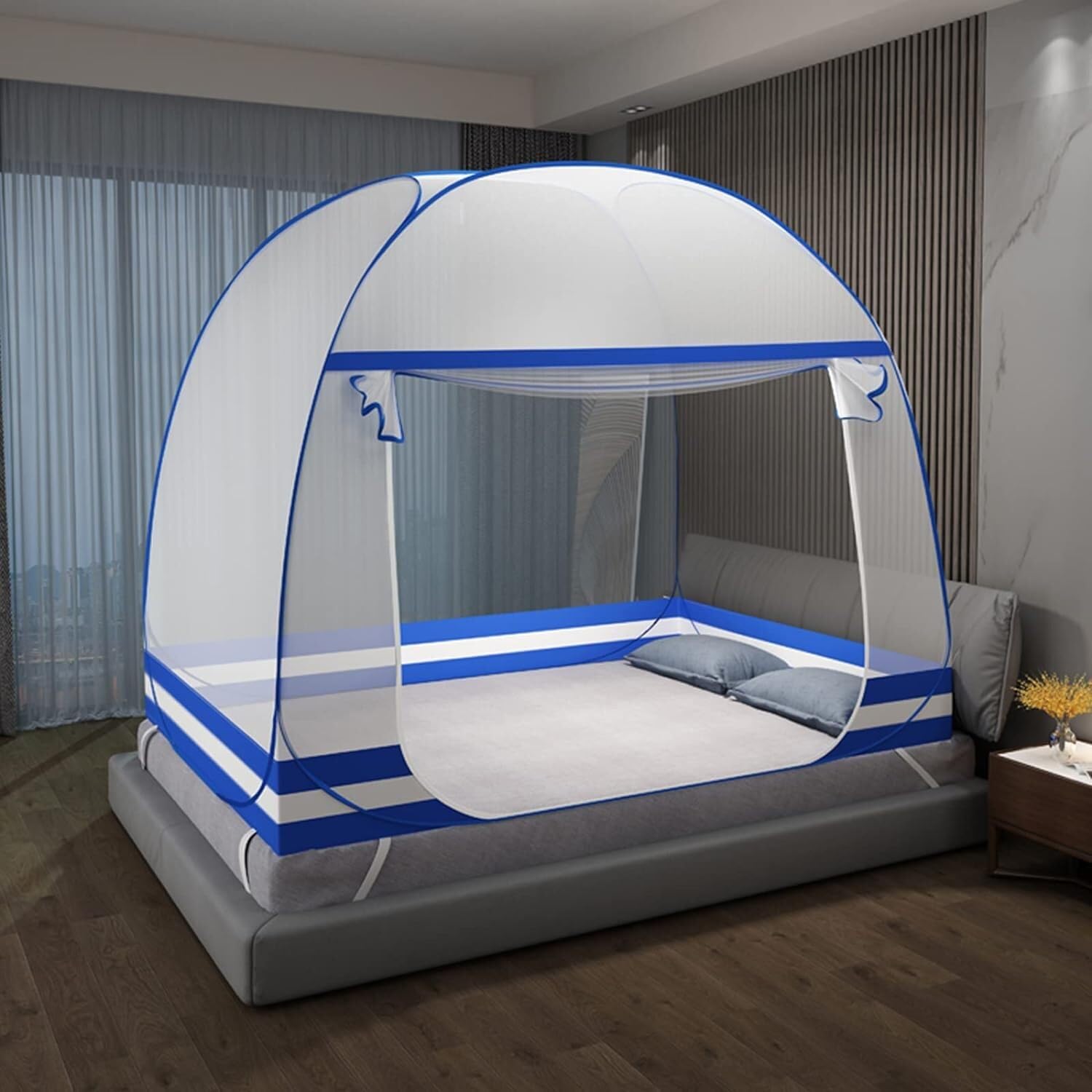 Tenda zanzariera,Baldacchino pieghevole per zanzariera,Zanzariera portatile a doppia porta,Rete da campeggio