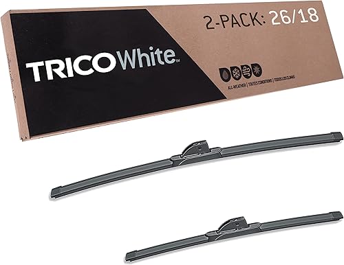 TRICO White - Juego de 2 limpiaparabrisas de repuesto para automóvil de 26 pulgadas y 18 pulgadas para clima extremo (35-2618), fácil instalación y