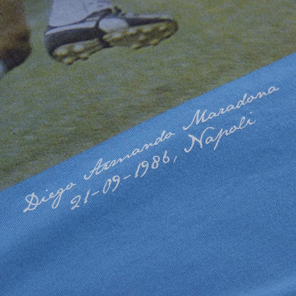 COPA - T-Shirt Herren Fußball - Maradona Napoli Away - Kurzarm - Blau - 100% Baumwolle