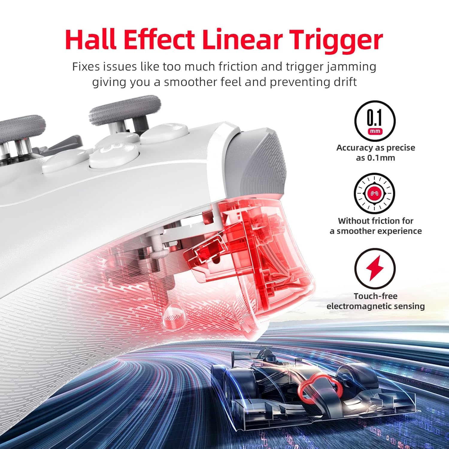VILLA ART KP20 Multiplatform intelligent Wireless Controller- TMR Joysticks& 3-Model Hall Triggers,1000Hz Report Rate Gaming Controller compatible for Switch/PC/iOS/Android/Steam