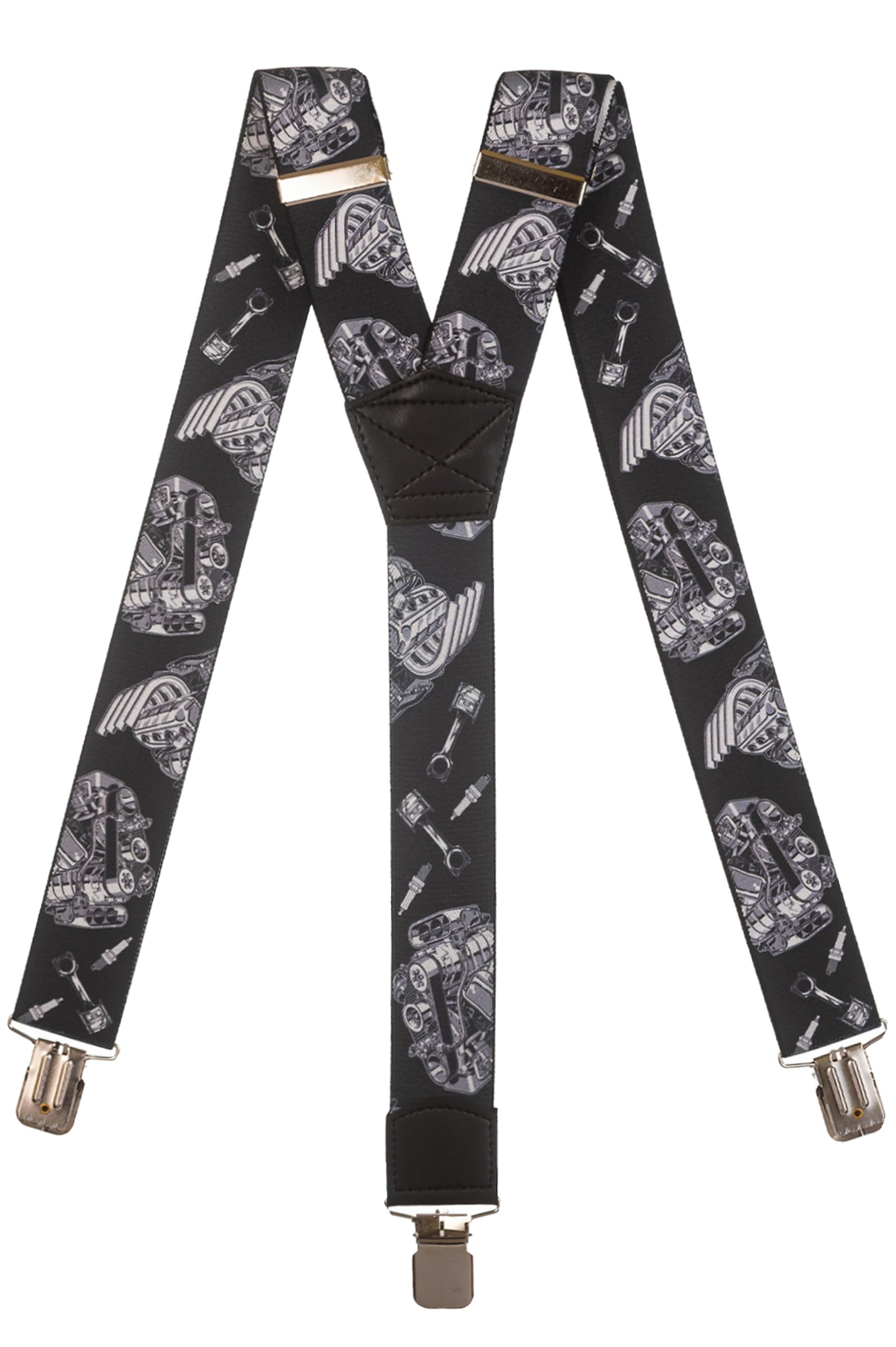 Olata Men's Engines B Heavy Duty Printed Y-Shape Braces/Suspenders, 4Cm