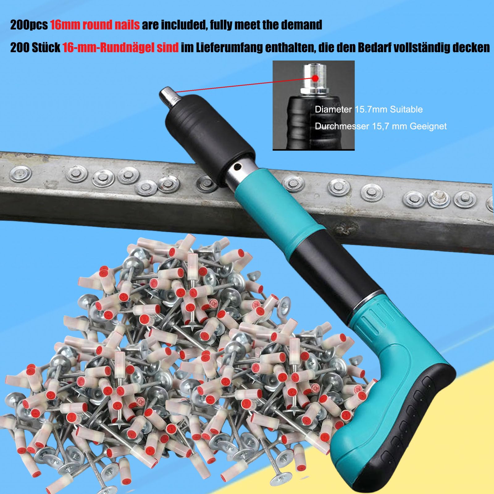 200 Stk Nägel für Nagelpistole, 7,3 mm Round Nägel für Nagelpistolen, Manuelle Stahlnägel Round Nails für Druckluft Nietpistole Zubehör, Wall Decken Kabelkanäle Befestigung Installieren Reparatur 200 Stk Nägel für Nagelpistole, 7,3 mm Round Nägel für Nagelpistolen, Manuelle Stahlnägel Round Nails für Druckluft Nietpistole Zubehör, Wall Decken Kabelkanäle Befestigung Installieren Reparatur