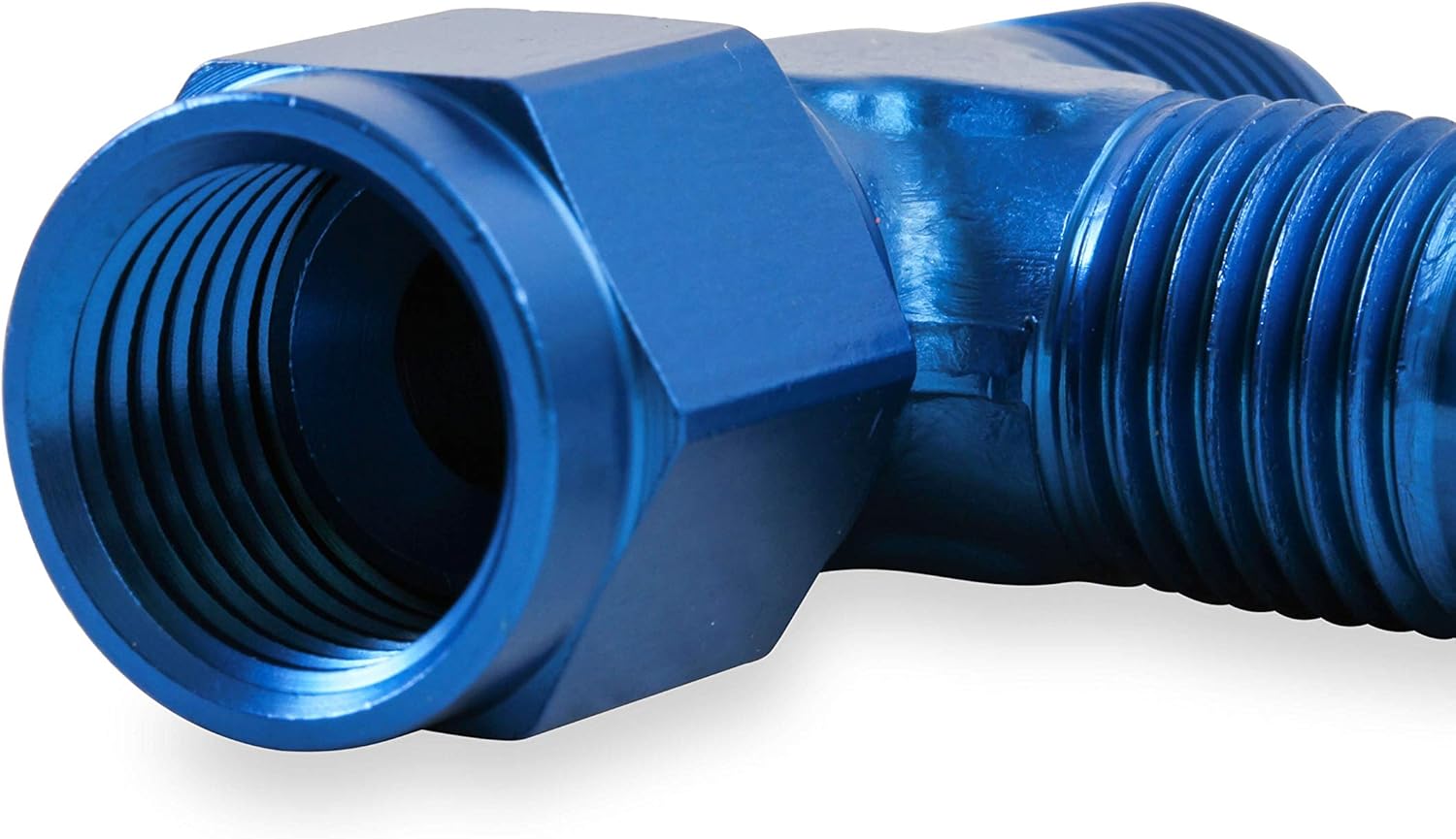 Earl's 926106 Blue Anodized Aluminum -6AN Tee - Female Swivel On Run Adapter