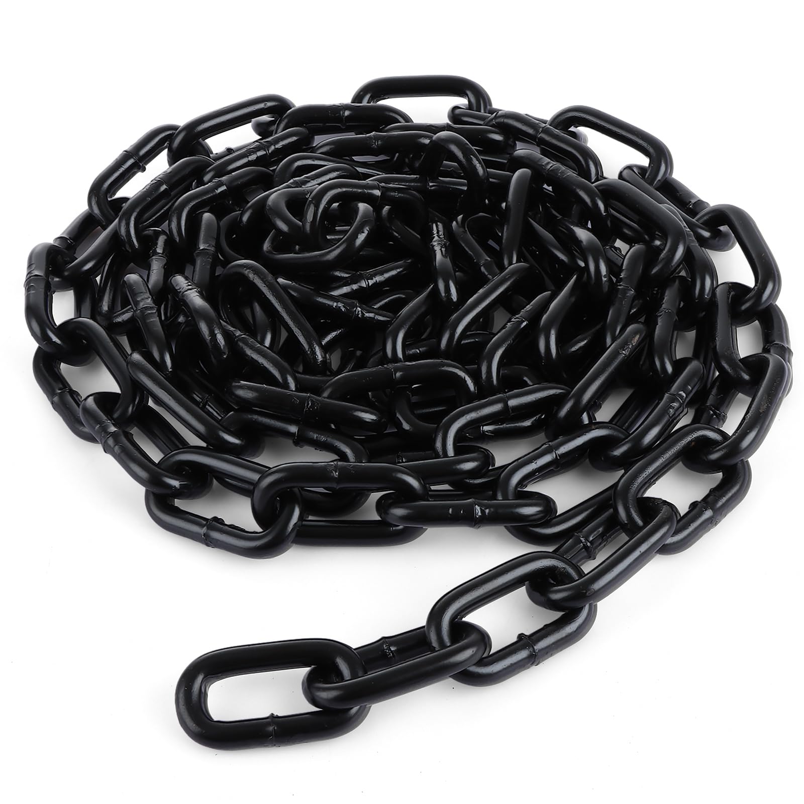 JMIATRY 3 m lange Stahlkette, 8 mm robuste Kettenglieder, schwarzer Karbonstahl, geschweißte Gliederketten für Zauntore, Garagentore, Schaukelketten und Fahrrad-Sicherheitsschloss