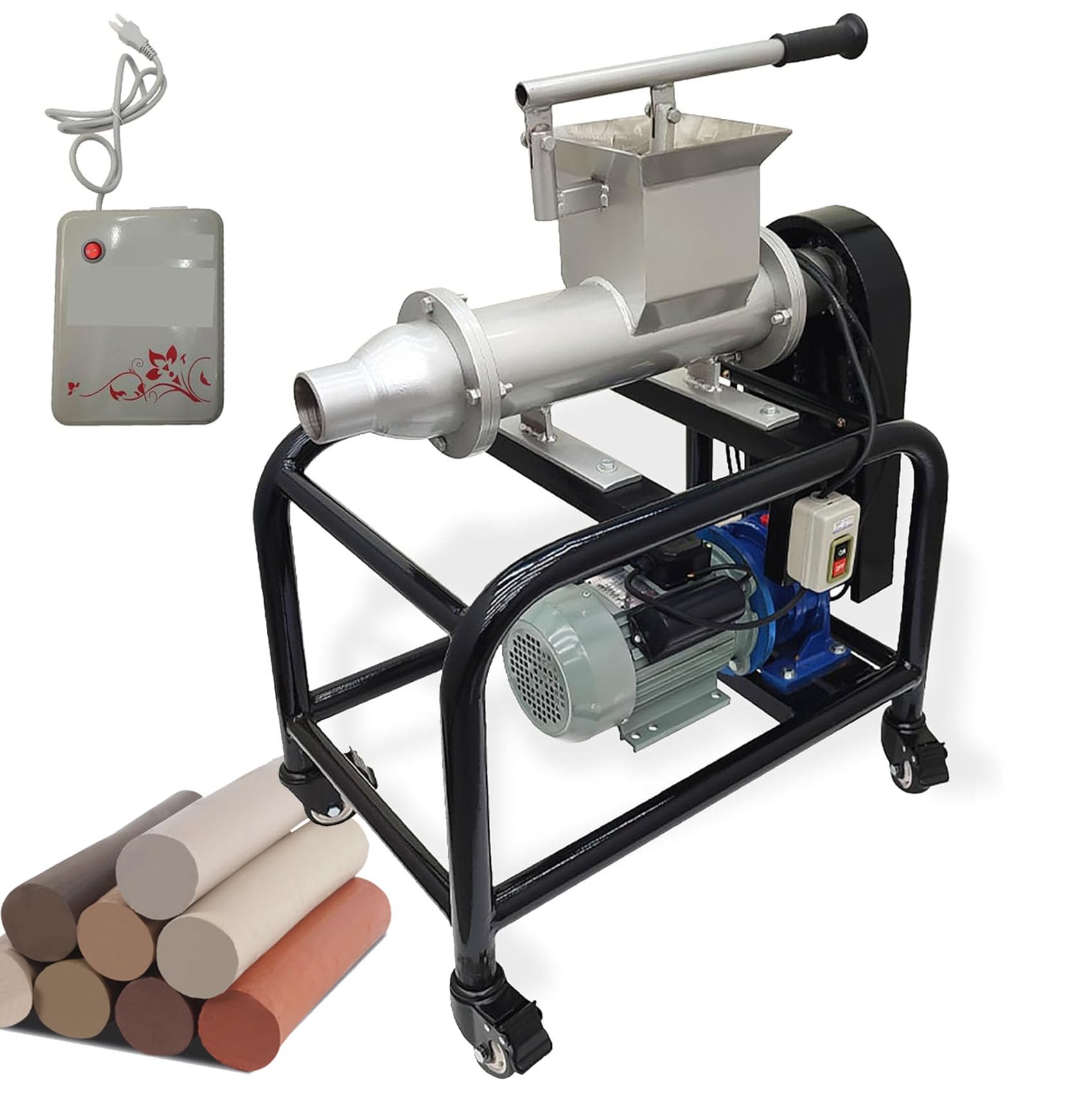 Mezcladora de arcilla cerámica INTSUPERMAI, molino de amasado para refinador de lodo, extrusora de cerámica para fabricación de arte artesanal, 220 V con transformador de 110 V a 220 V