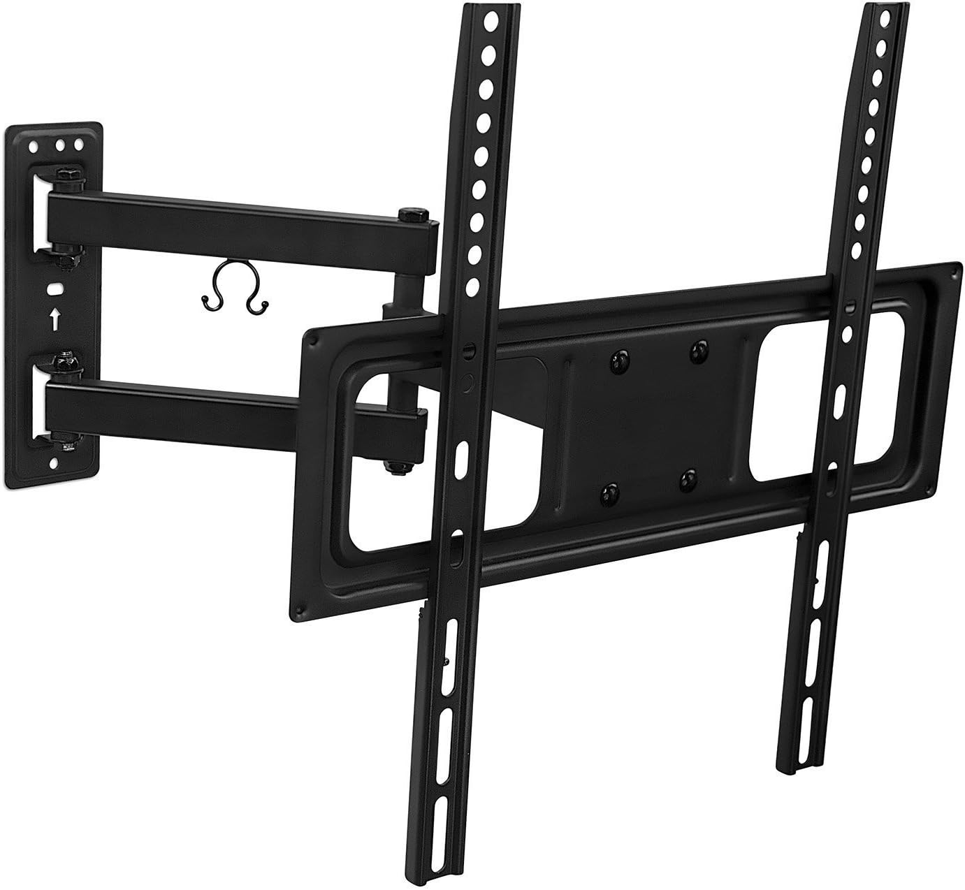 Mount-It! Full Motion TV Wall Mount | Swivel, Tilting, Articulating Flat Screen TV Bracket for 26-55 Inch | Arm Extension up to 17-Inch | 77lb Capacity (Black)