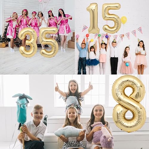 Miniatura 4 de Globo dorado claro número 3