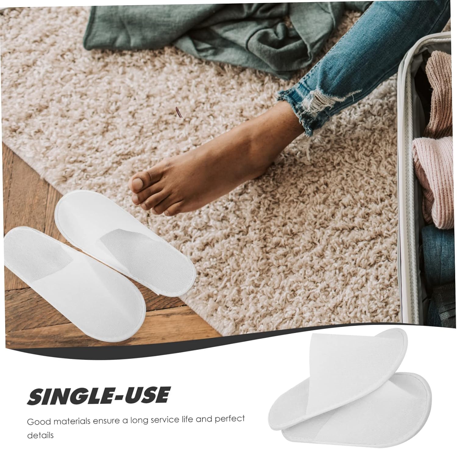 24 Pairs of Disposable Spa Slippers Closed Toe Non-Slip Soft Fabric for Guests and Travel