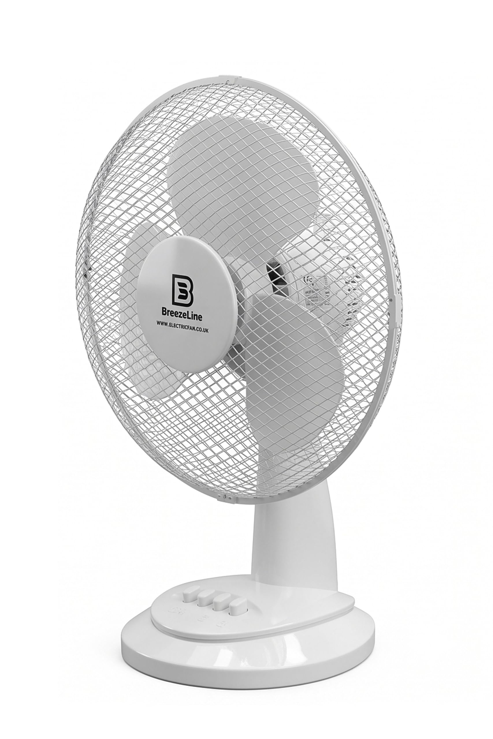 Tischventilator 30 cm mit EnergySilence 3 Geschwindigkeitsmodi 90° Oszillation 40° Neigung hochwertiges Metallgehäuse kompakter Ventilator für Büro Küche und Schlafzimmer